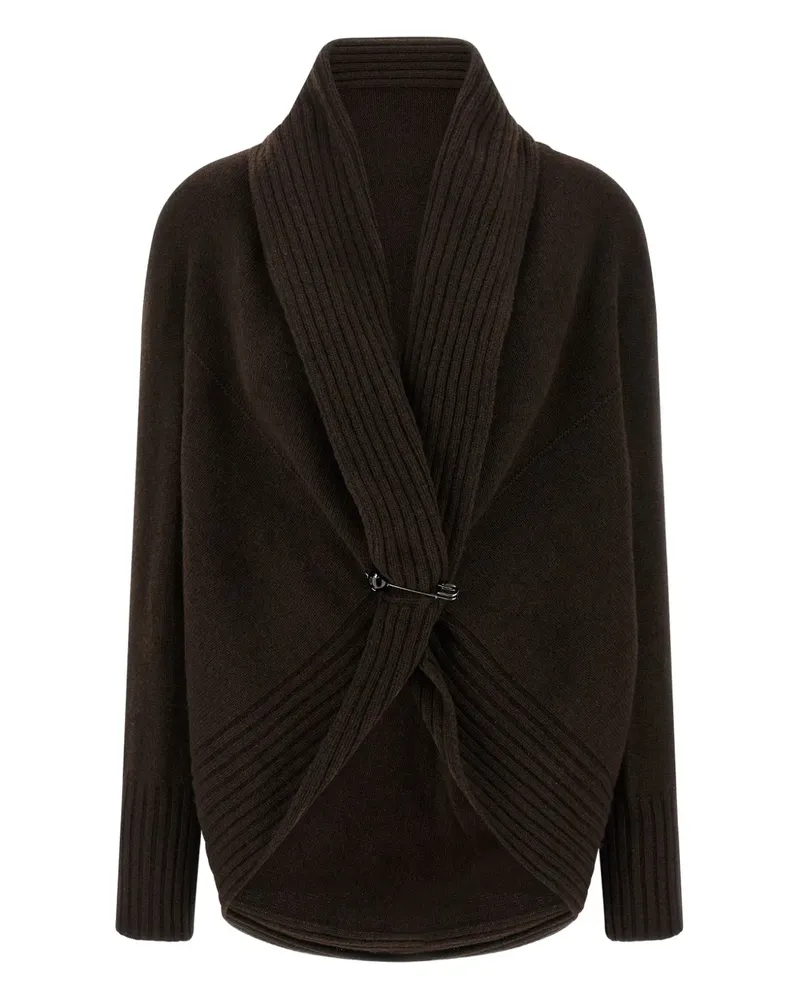 Alberta Ferretti Brosche-Cardigan mit Schalkragen - Braun Braun