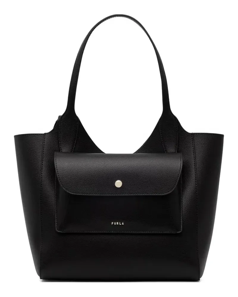 Furla small Lea leather tote bag - Schwarz Schwarz