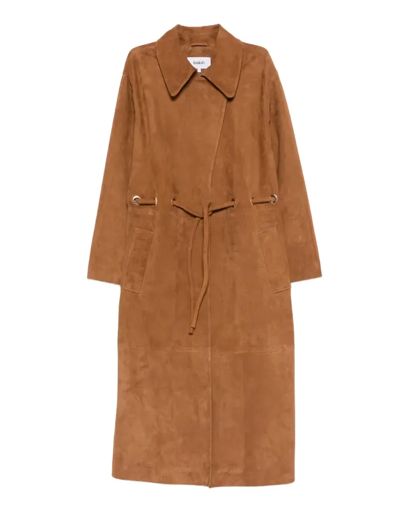 ba&sh Lederjacke mit Bindegürtel - Braun Braun