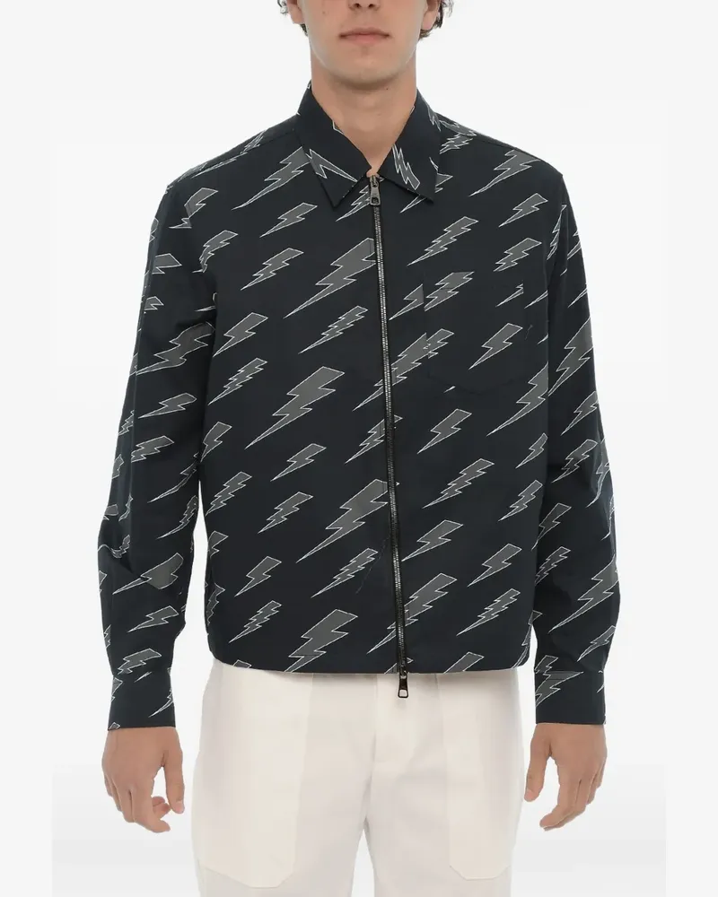 Neil Barrett Jacke mit Blitz-Print - Blau Blau