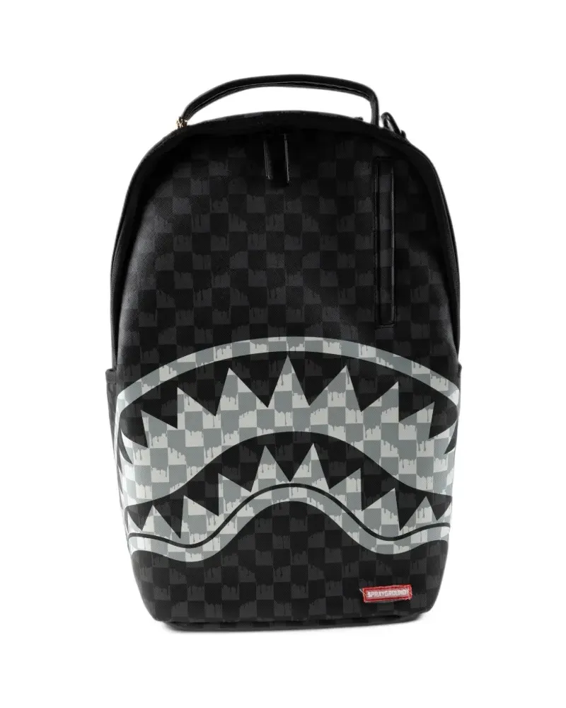 Sprayground Karierter Rucksack mit Hai-Print - Schwarz Schwarz