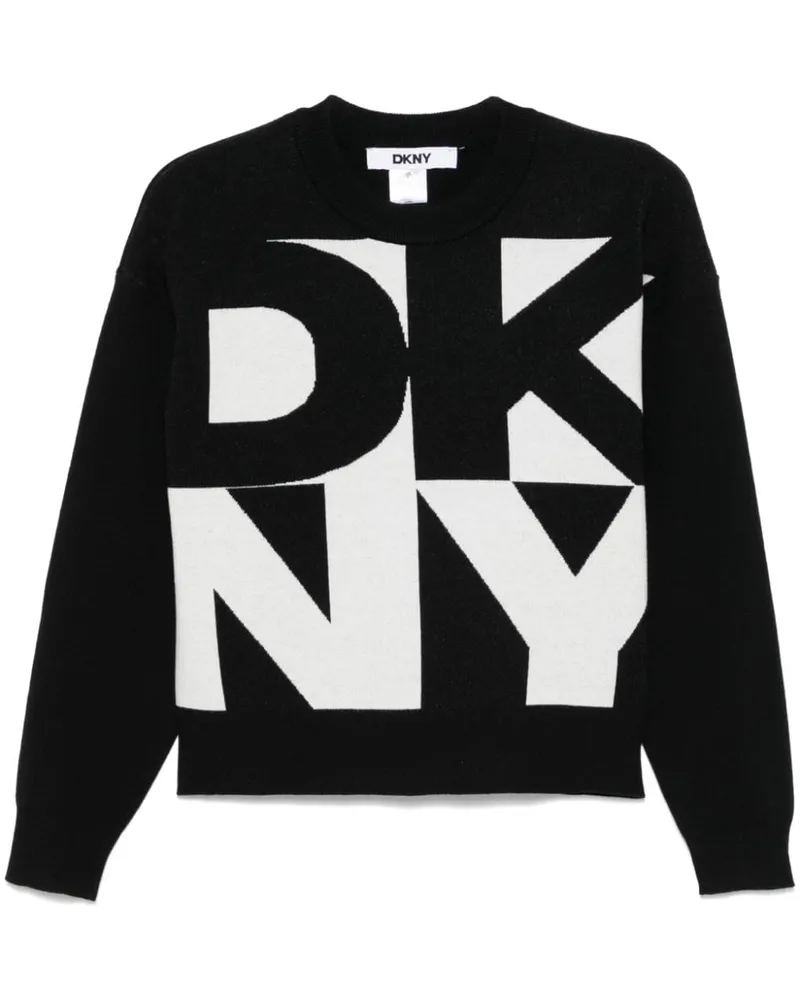 DKNY Jacquard-Pullover mit Logo - Schwarz Schwarz