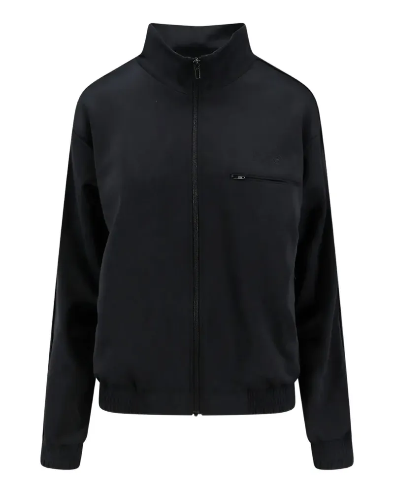 Maison Margiela logo-print zip-up sweatshirt - Schwarz Schwarz