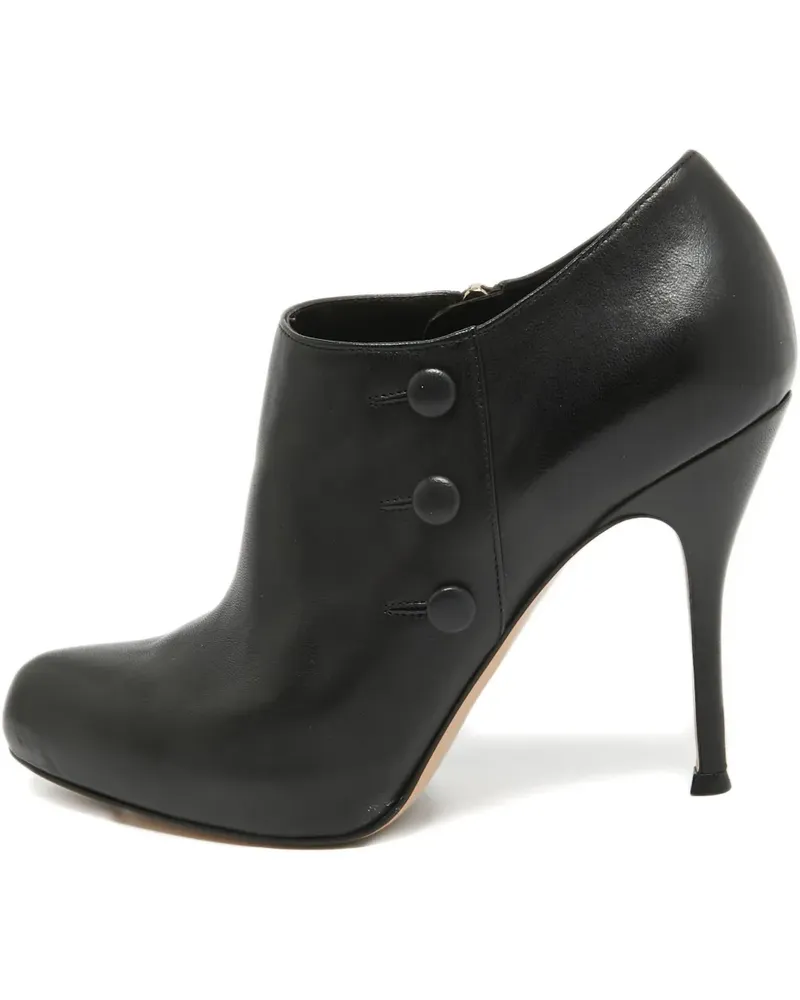 Gianvito Rossi Pre-owned Stiefeletten mit Knopfdetail 100mm - Schwarz Schwarz