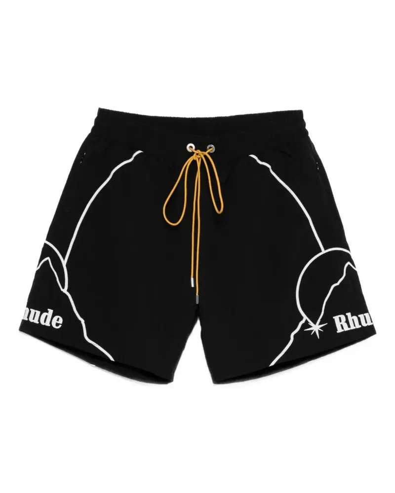 RHUDE logo drawstring shorts - Schwarz Schwarz