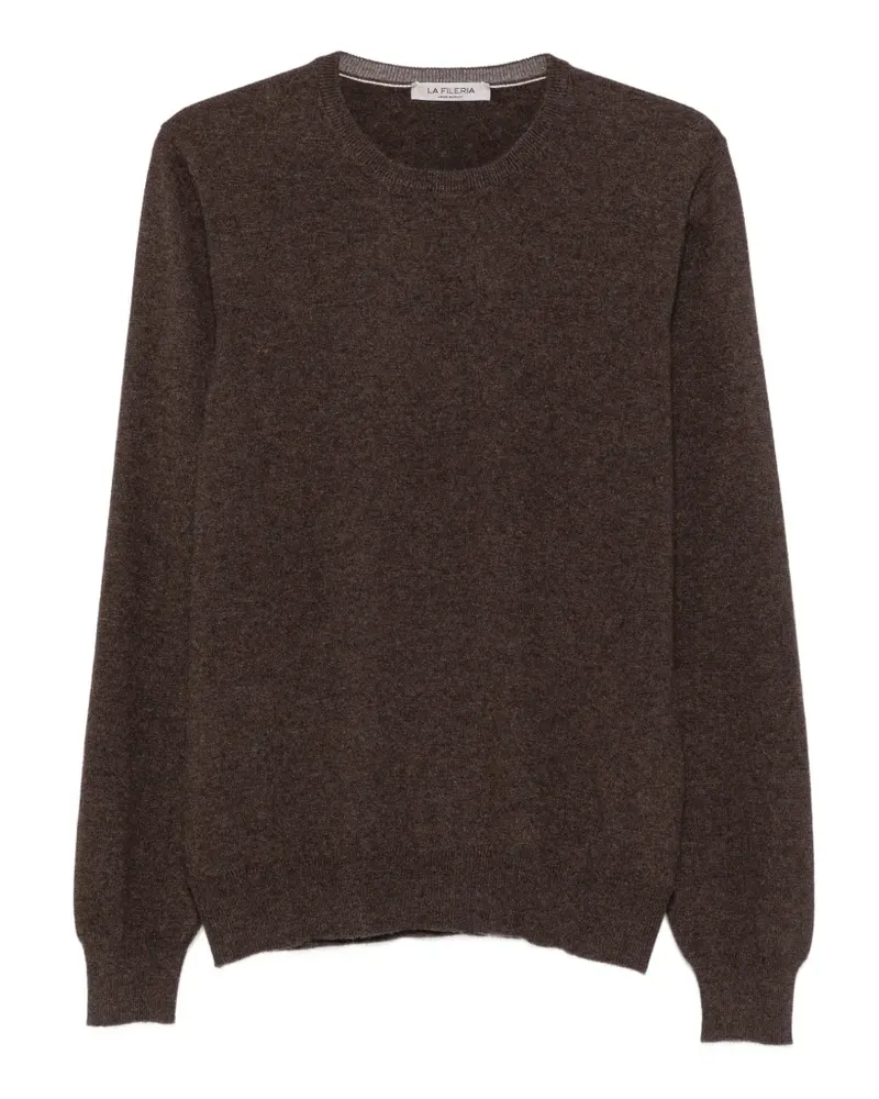 La Fileria crew-neck long-sleeve knit - Braun Braun