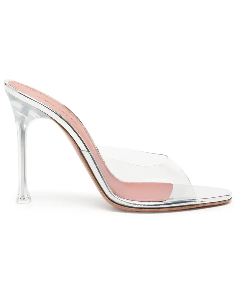 Amina Muaddi Alexa Glass Mules 105mm - Silber Silber