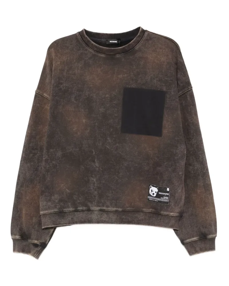 WE 11 DONE Sweatshirt mit Logo-Stickerei - Braun Braun
