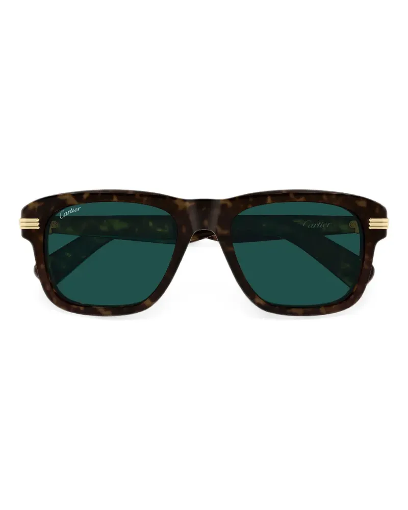 Cartier Eckige Sonnenbrille in Schildpattoptik - Braun Braun