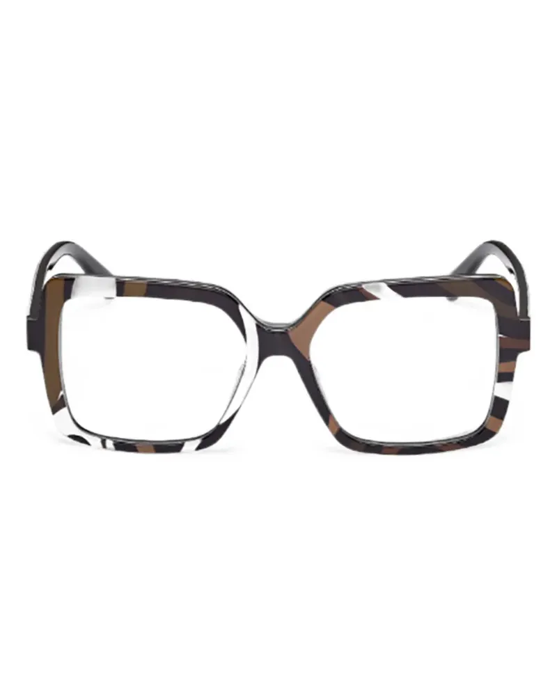 Emilio Pucci Marmo-print square-frame glasses - Braun Braun