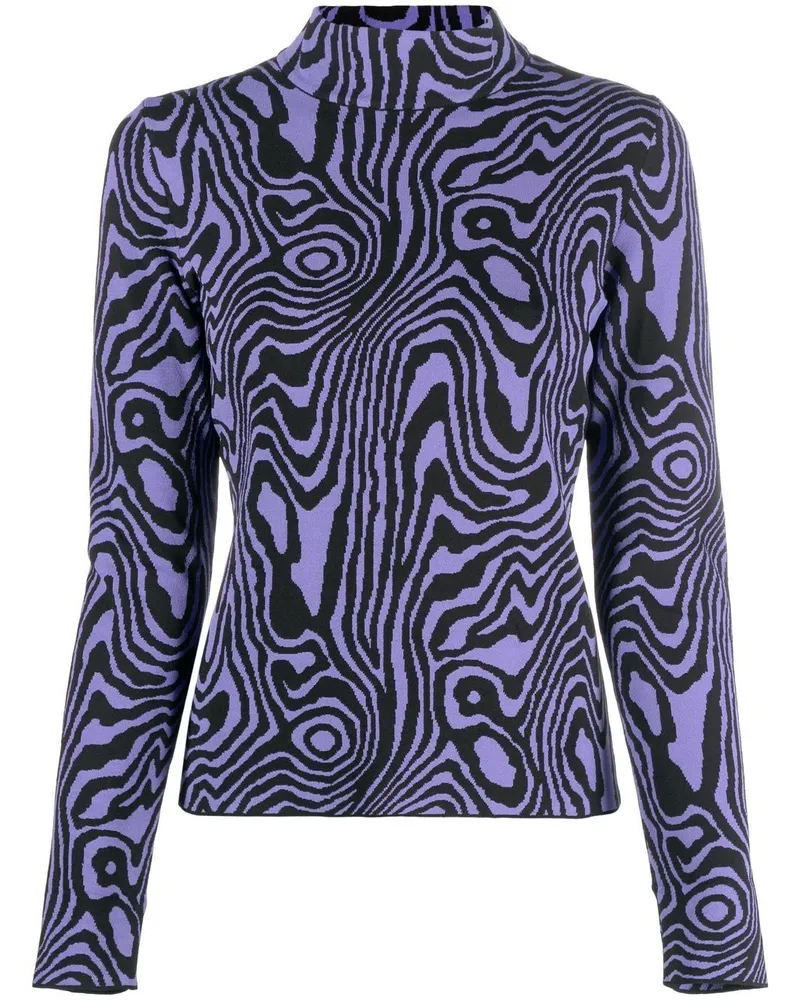 Moschino Rollkragenpullover mit grafischem Print - Violett Violett