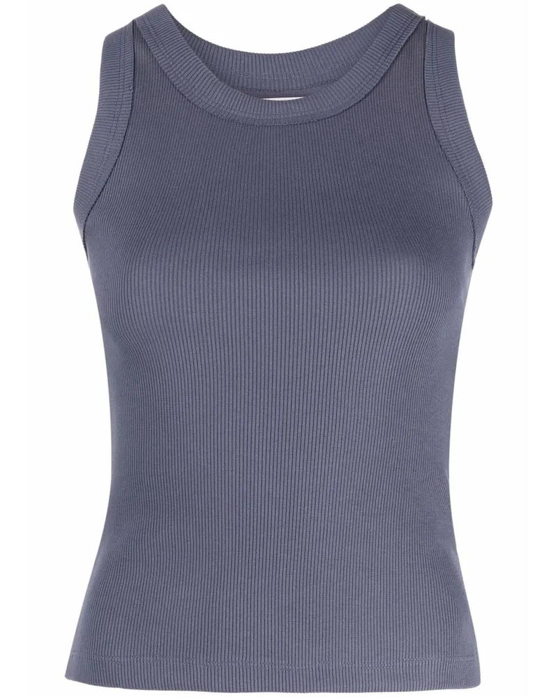 STYLAND Geripptes Jersey-Top - Blau Blau