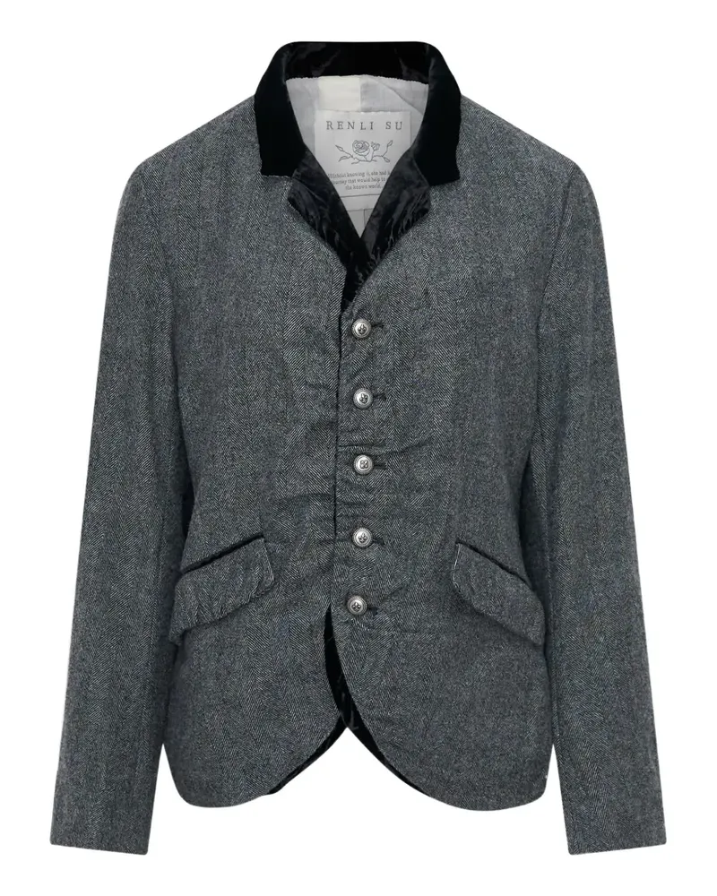 Renli Su herringbone-weave blazer - Grau Grau