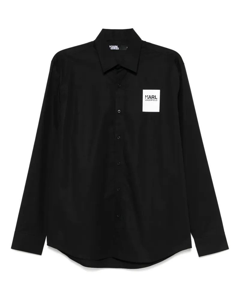 Karl Lagerfeld Hemd mit Logo-Patch - Schwarz Schwarz