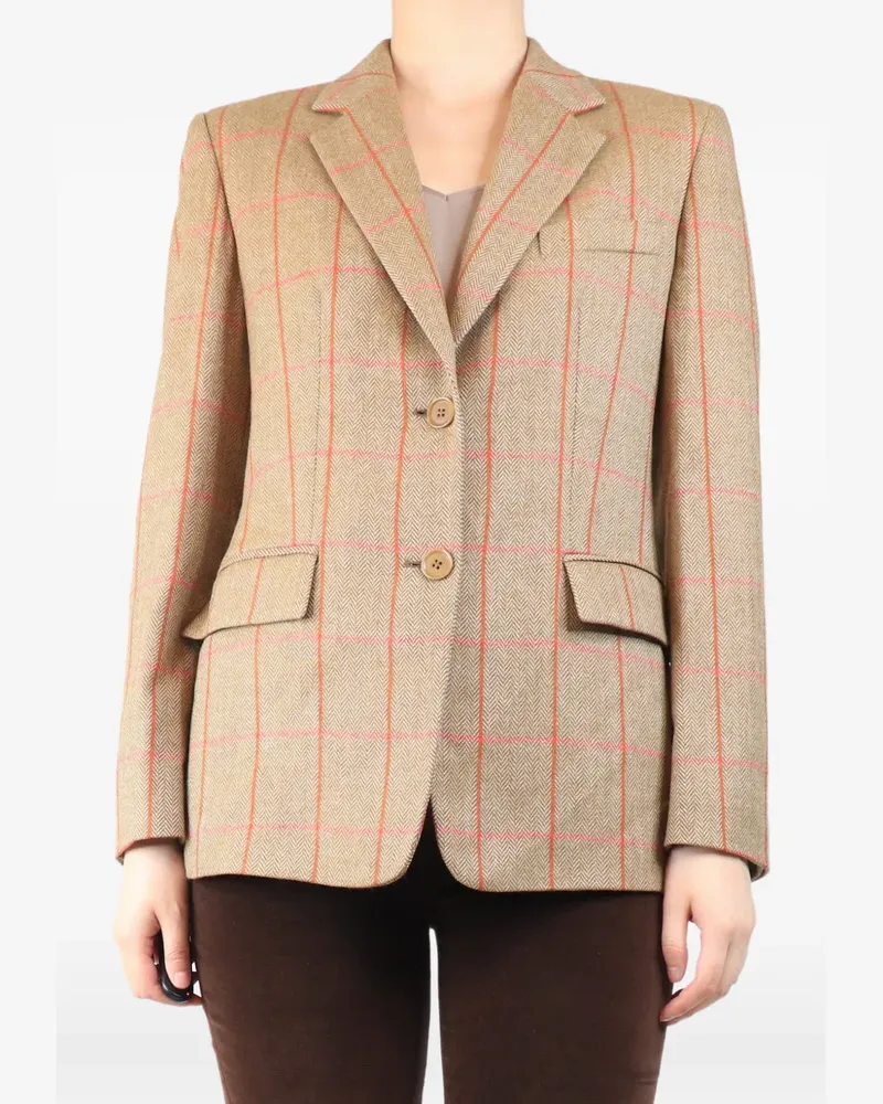 Max Mara herringbone check-print blazer - Nude Nude