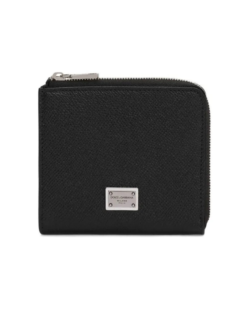 Dolce & Gabbana Portemonnaie mit Logo-Schild - Schwarz Schwarz