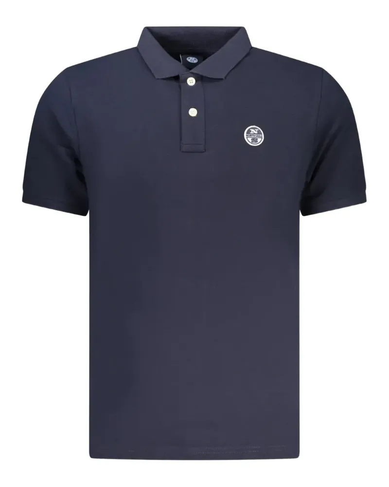 North Sails logo-patch piqué polo shirt - Blau Blau