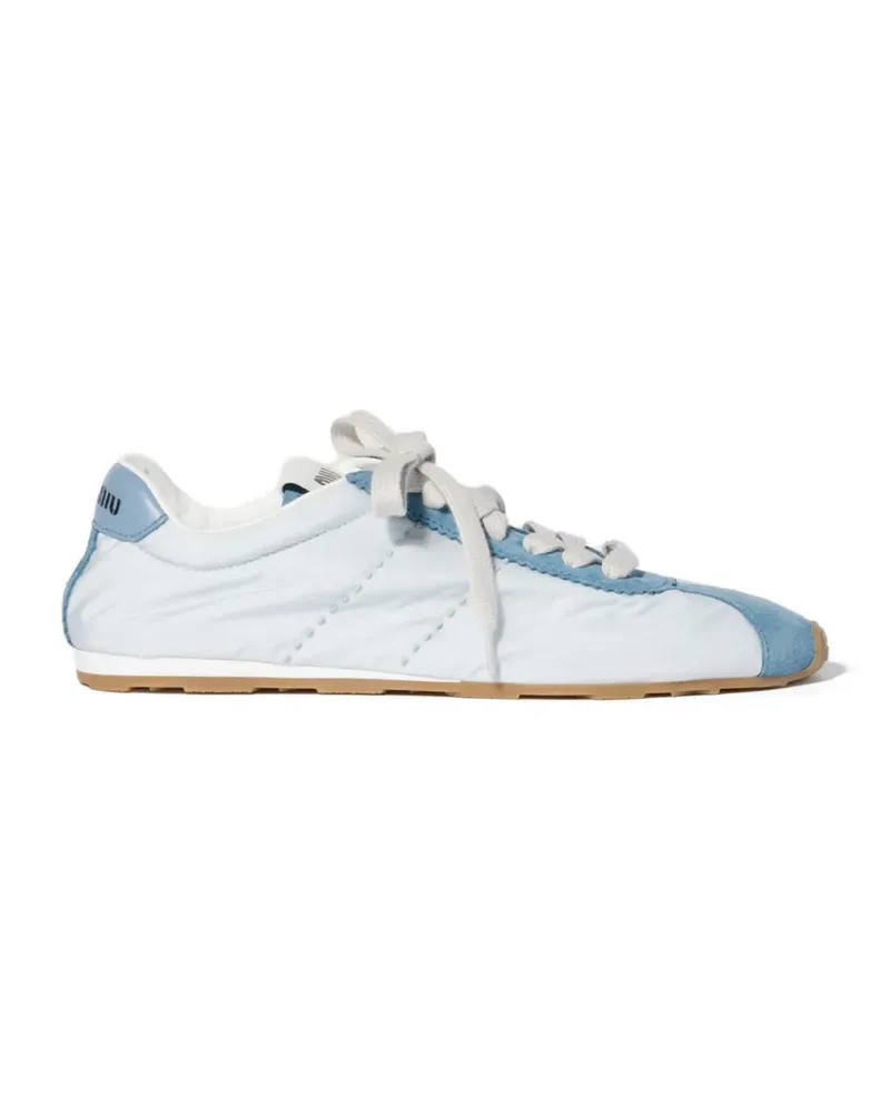 Miu Miu Sneakers aus technischem Plume-Gewebe und Wildleder - Blau Blau