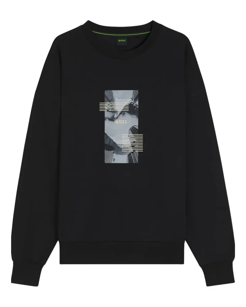 HUGO BOSS graphic-print sweatshirt - Schwarz Schwarz
