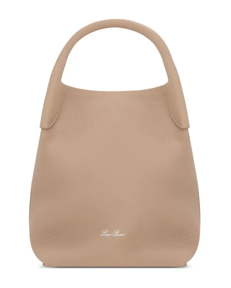 Loro Piana Kleine Bale Schultertasche - Nude Nude