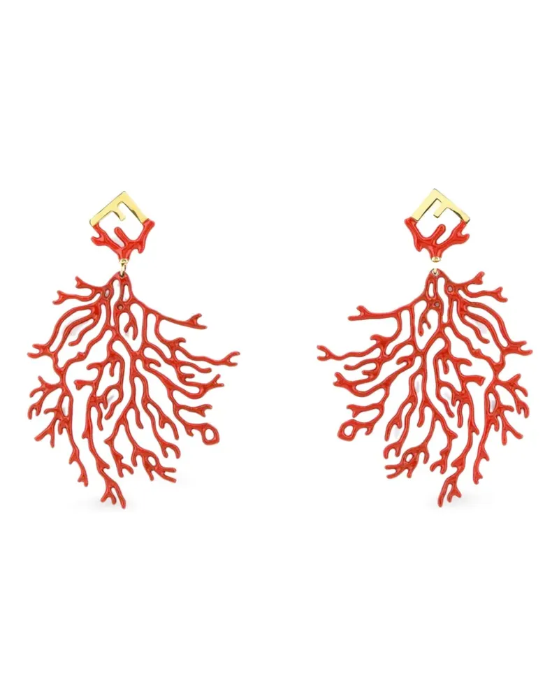 Fendi Forever  coral earrings - Rot Rot
