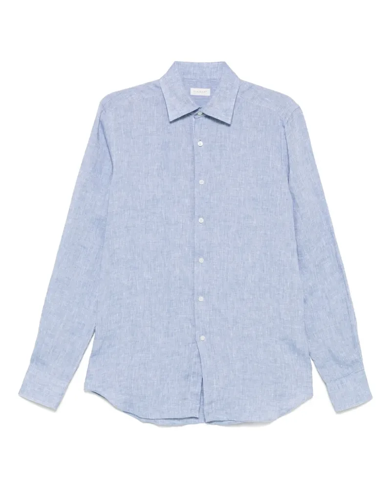 Glanshirt Hemd aus Chambray - Blau Blau