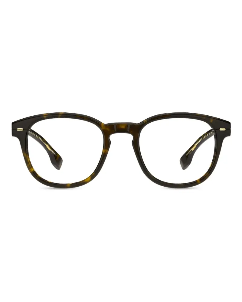 HUGO BOSS Runde Brille in Schildpattoptik - Braun Braun