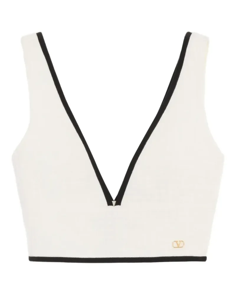 Valentino Garavani Canestrello cotton tweed top - Weiß Weiß