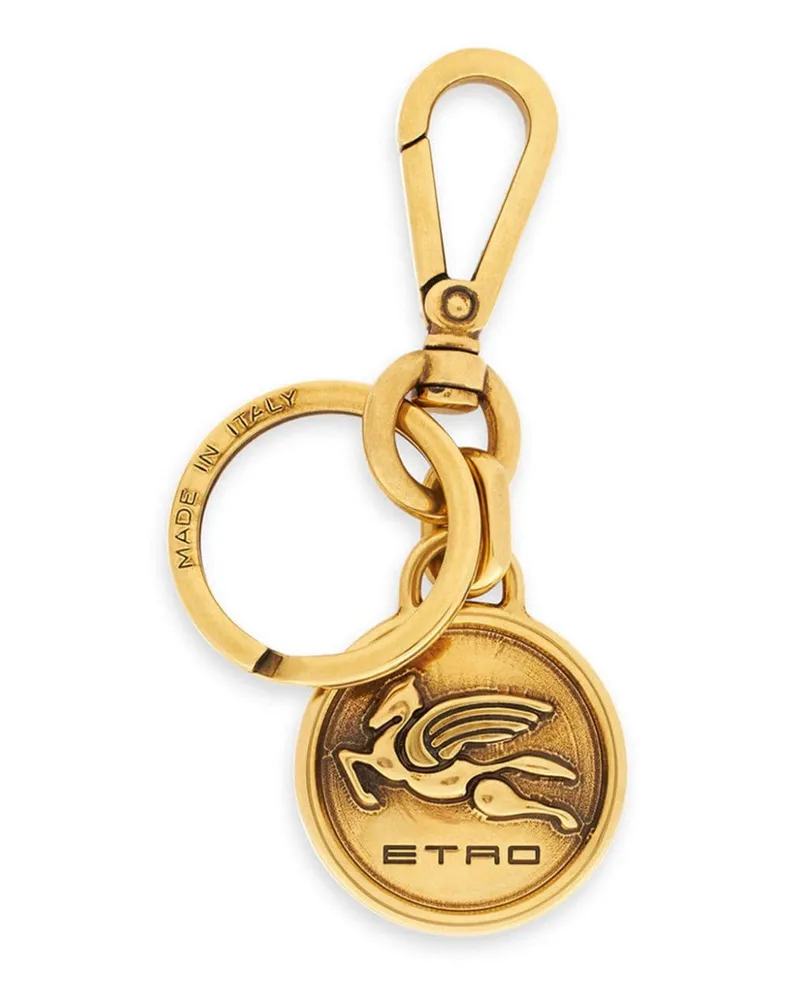 Etro Schlüsselanhänger mit Pegaso-Prägung - Gold Gold