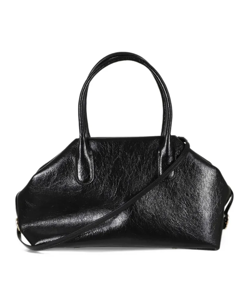 THEMOIRÈ medium Talia crumpled-texture tote bag - Schwarz Schwarz