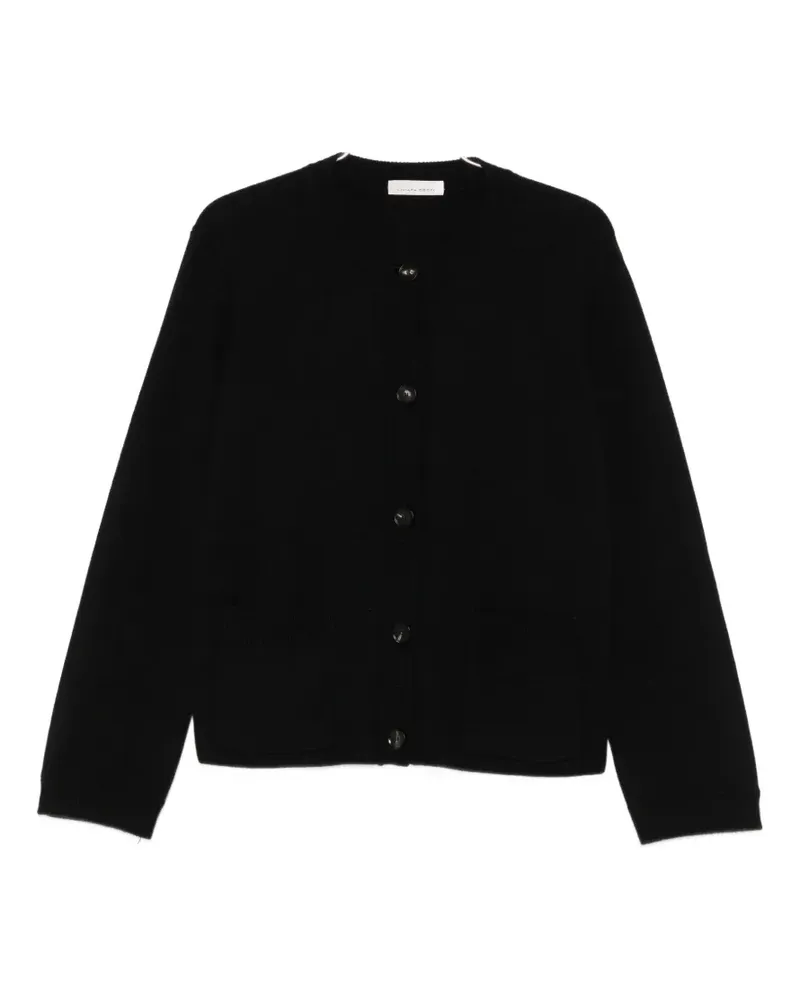 Liviana Conti Geknöpfter Cardigan mit aufgesetzten Taschen - Schwarz Schwarz