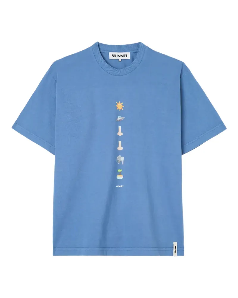 SUNNEI T-Shirt mit Emoji - Blau Blau
