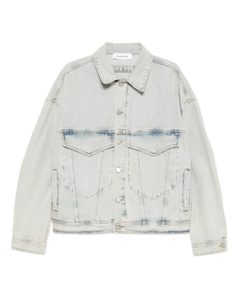 Études Studio Jeansjacke mit Knopfverschluss - Blau Blau