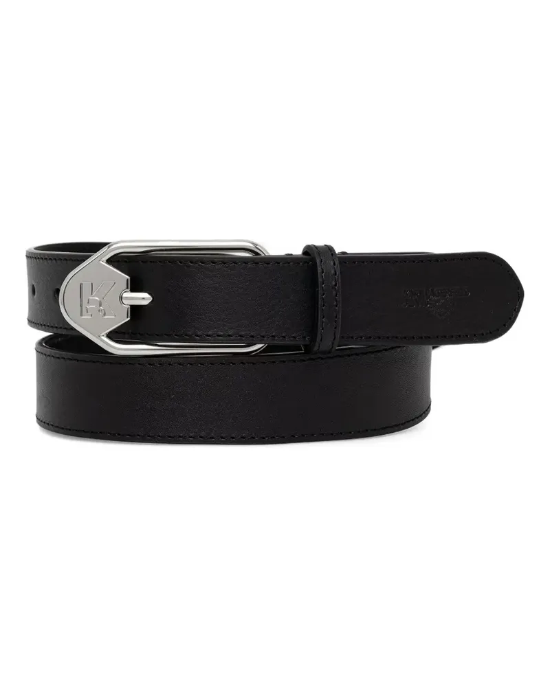 Karl Lagerfeld logo-plaque buckle belt - Schwarz Schwarz