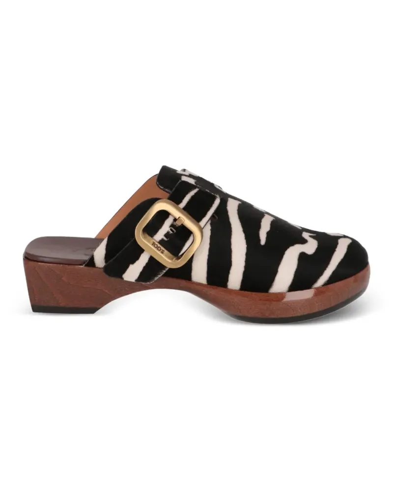 TOD'S Mules mit Zebra-Print - Schwarz Schwarz