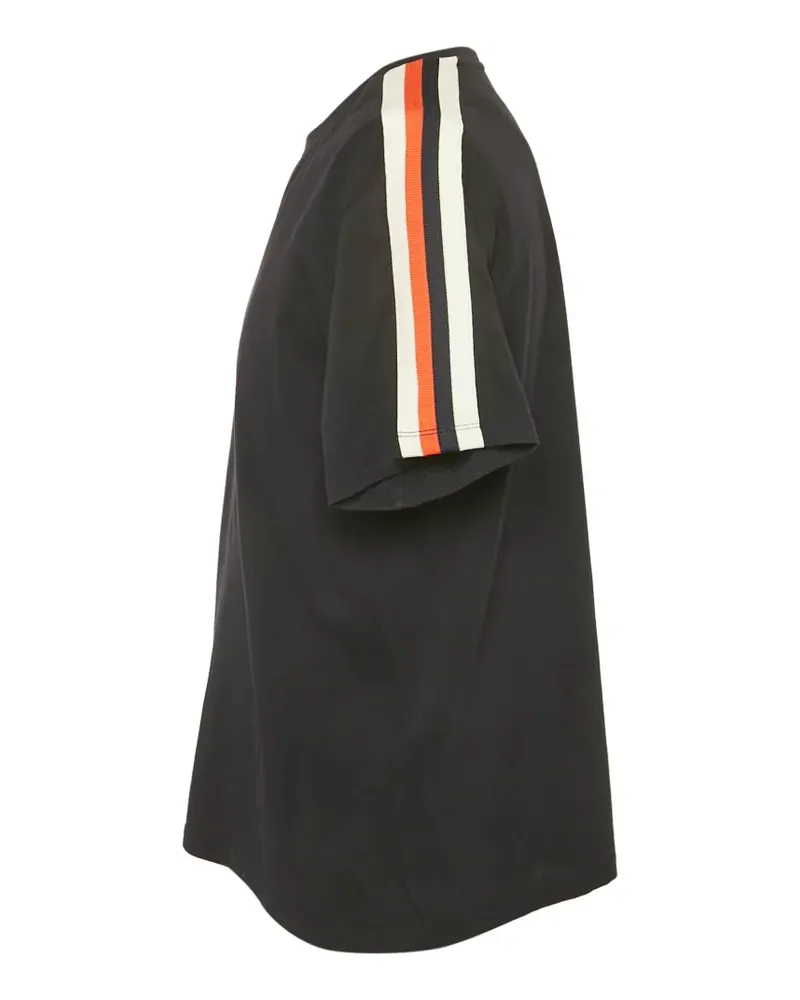 Sandro T-Shirt mit Schulterstreifen - Schwarz Schwarz