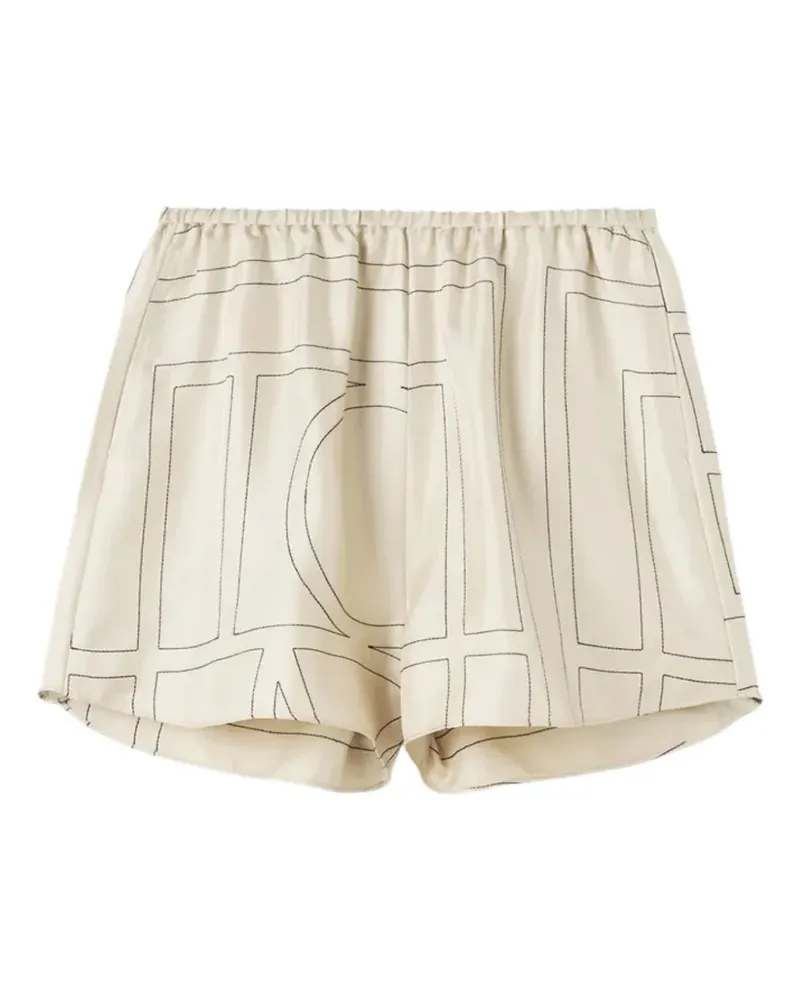 Totême Shorts aus Seide mit Print - Nude Nude