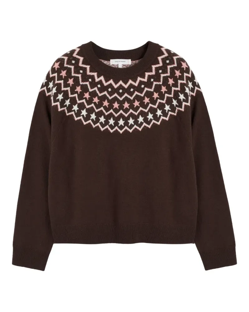 Chinti & Parker Fair Isle Pullover mit Sternmotiv - Braun Braun