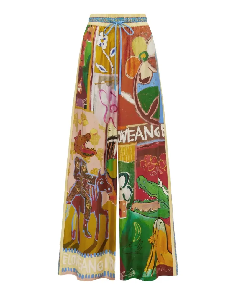 ALEMAIS Mlak Palazzohose mit grafischem Print - Orange Orange