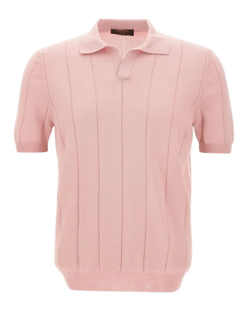 Gran Sasso maxi ribbed-knit polo shirt - Rosa Rosa