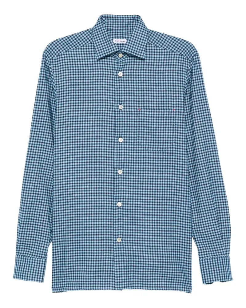 Kiton Kariertes Hemd - Blau Blau