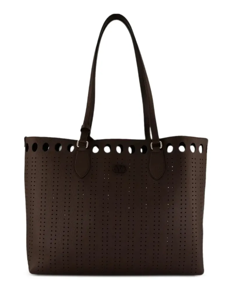 Valentino Garavani Perforierter VLogo Signature Tote Bag - Braun Braun