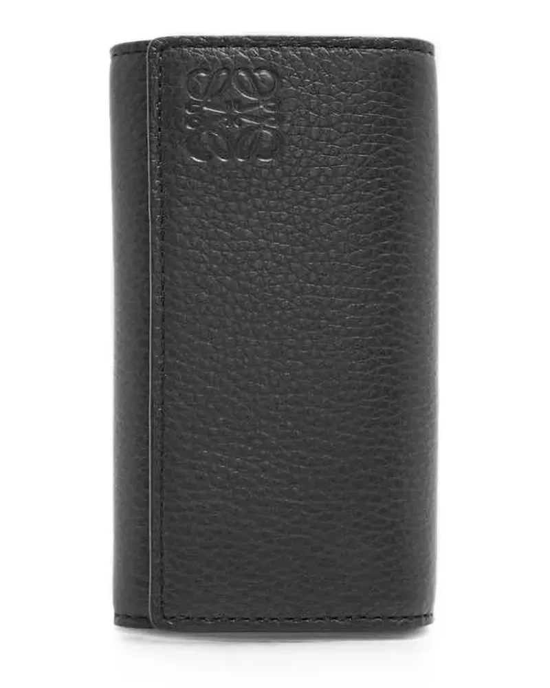 Loewe Anagram grained leather key case - Schwarz Schwarz