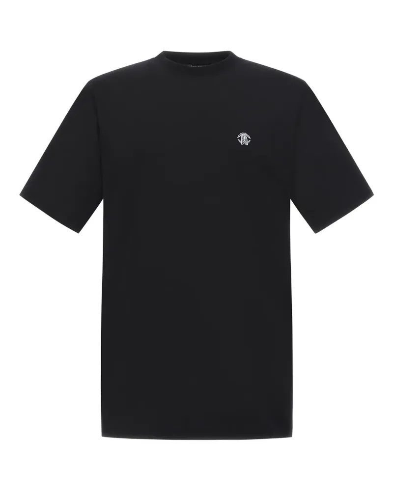 Roberto Cavalli T-Shirt mit Logo-Stickerei - Schwarz Schwarz