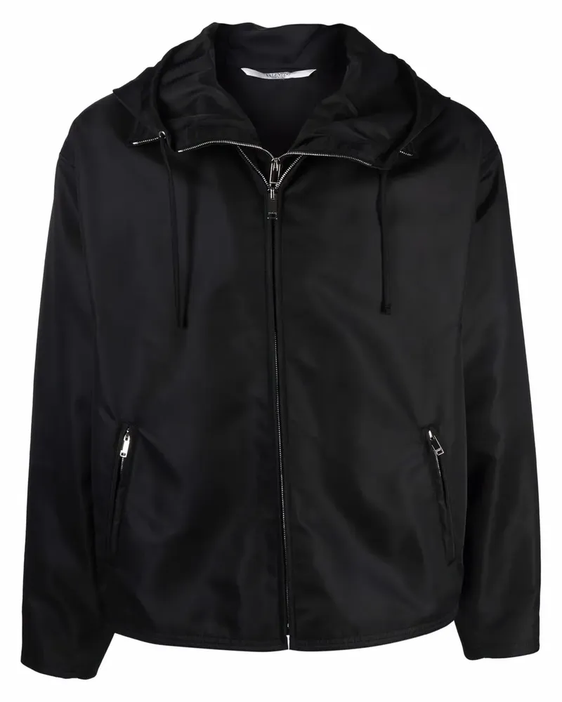 Valentino Garavani Kurze Kapuzenjacke - Schwarz Schwarz