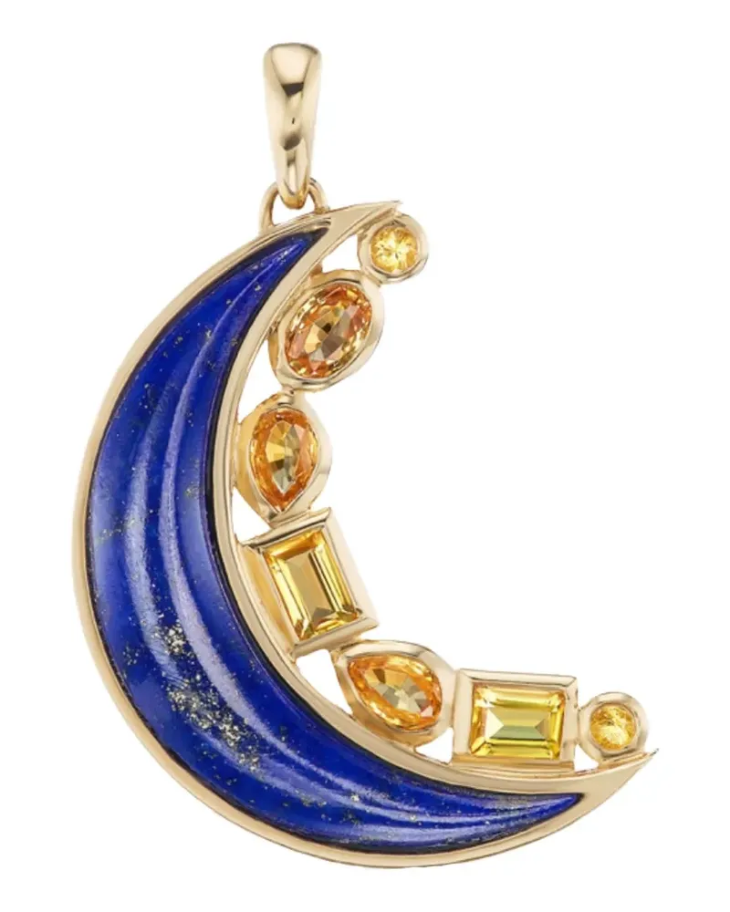 Sorellina lapis yellow sapphire moon pendant - Gold Gold