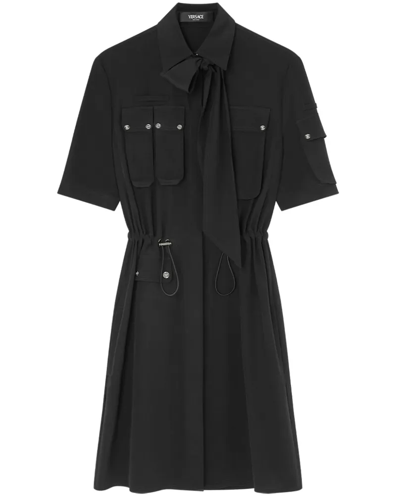 Versace Lavalli�re Cargo-Hemdkleid aus Seide - Schwarz Schwarz