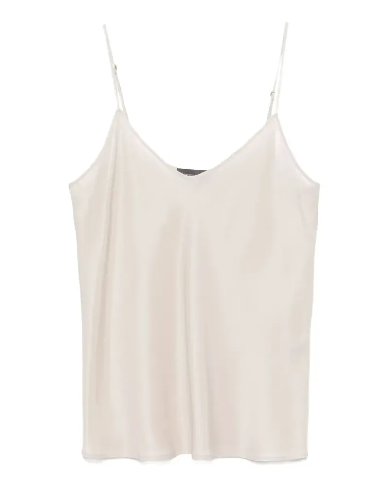 Lorena Antoniazzi satin-finish V-neck top - Nude Nude