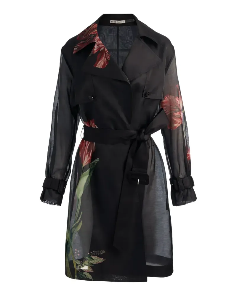 Alice + Olivia Silvia belted trench coat - Schwarz Schwarz