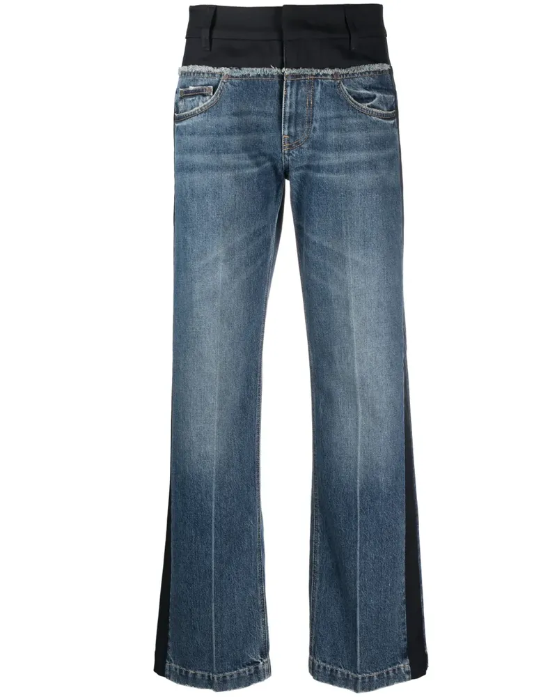 Stella McCartney Zweifarbige Straight-Leg-Jeans - Blau Blau